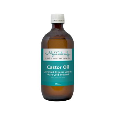 MyDetoxify Certified Organic Virgin Pure Cold-Pressed Castor Oil 500ml